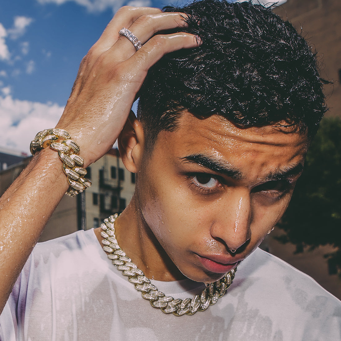 18mm Classic Iced Miami Cuban Link Chain in by King Ice