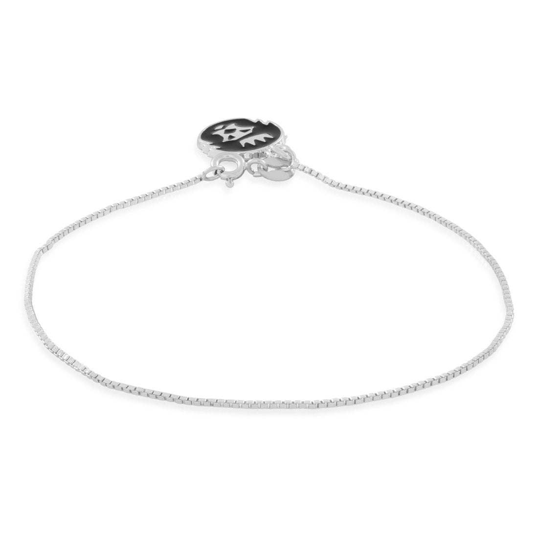 1mm Box Bracelet in Sterling Silver / White Gold / 7" by King Ice