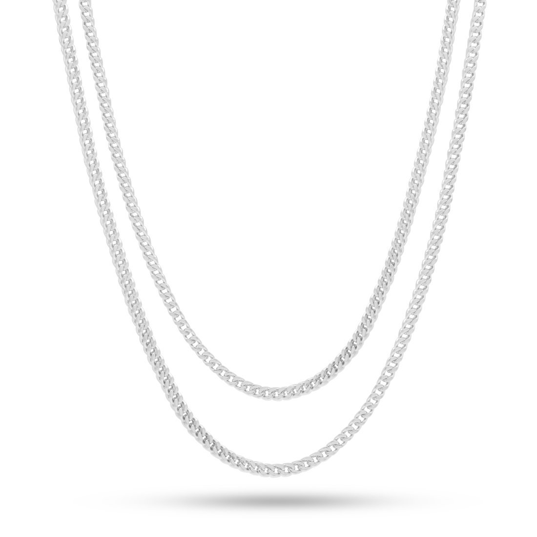 3mm Franco Chain Choker Set in Gold Plated / White Gold / 18"/20" by King Ice