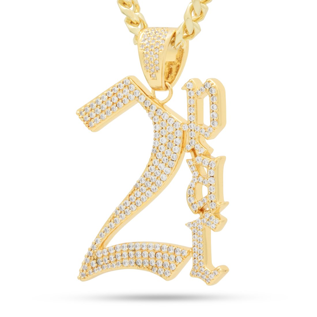 West Coast Legend Necklace in 14K Gold / 1.9" by King Ice