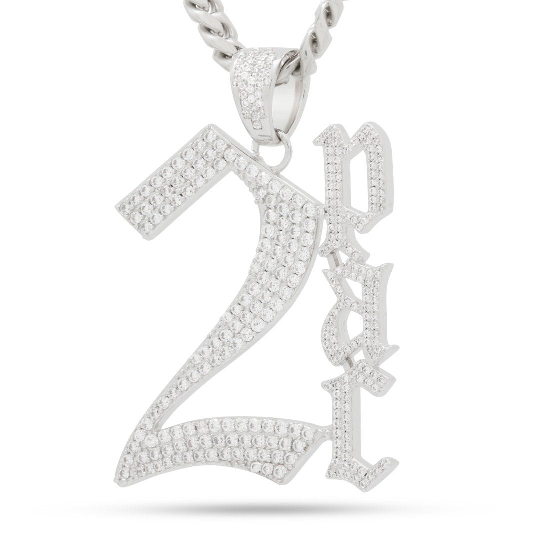 West Coast Legend Necklace in White Gold / 2.8" by King Ice