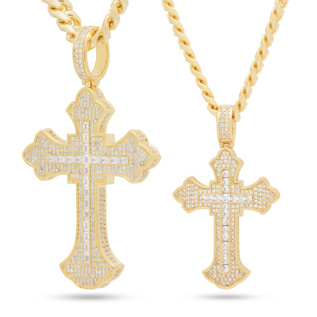 Fleur de Lis Cross Necklace in by King Ice