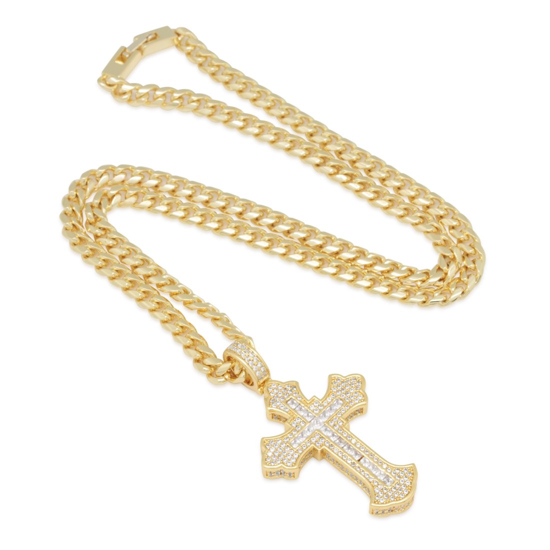 Fleur de Lis Cross Necklace in by King Ice
