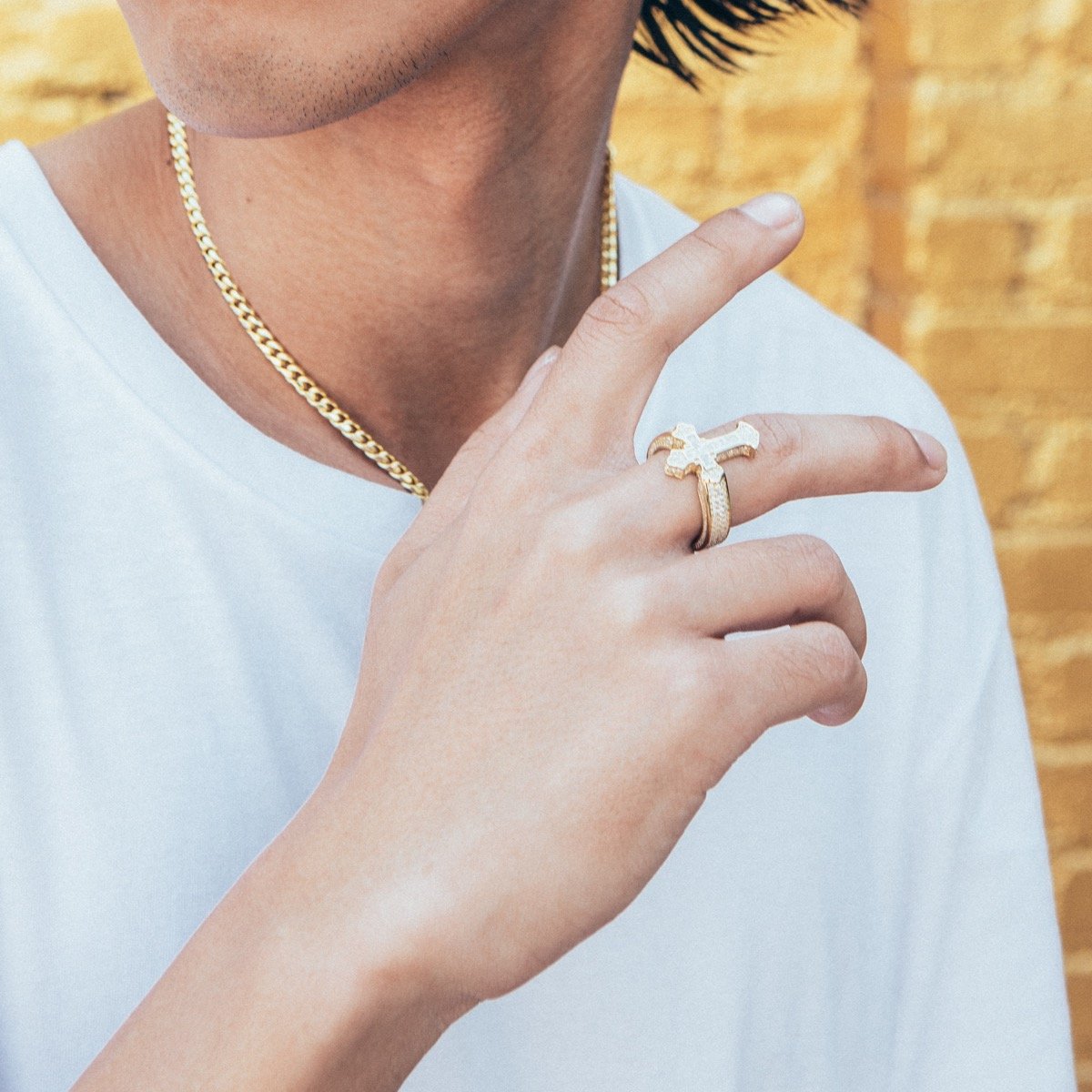 Fleur de Lis Cross Ring in by King Ice