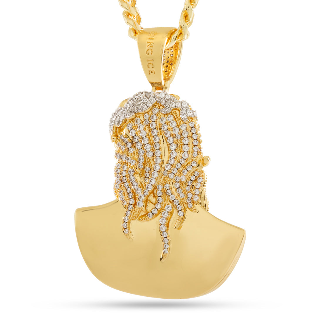 3d Boss Jesus Necklace in 14K Gold / 2.3" by King Ice