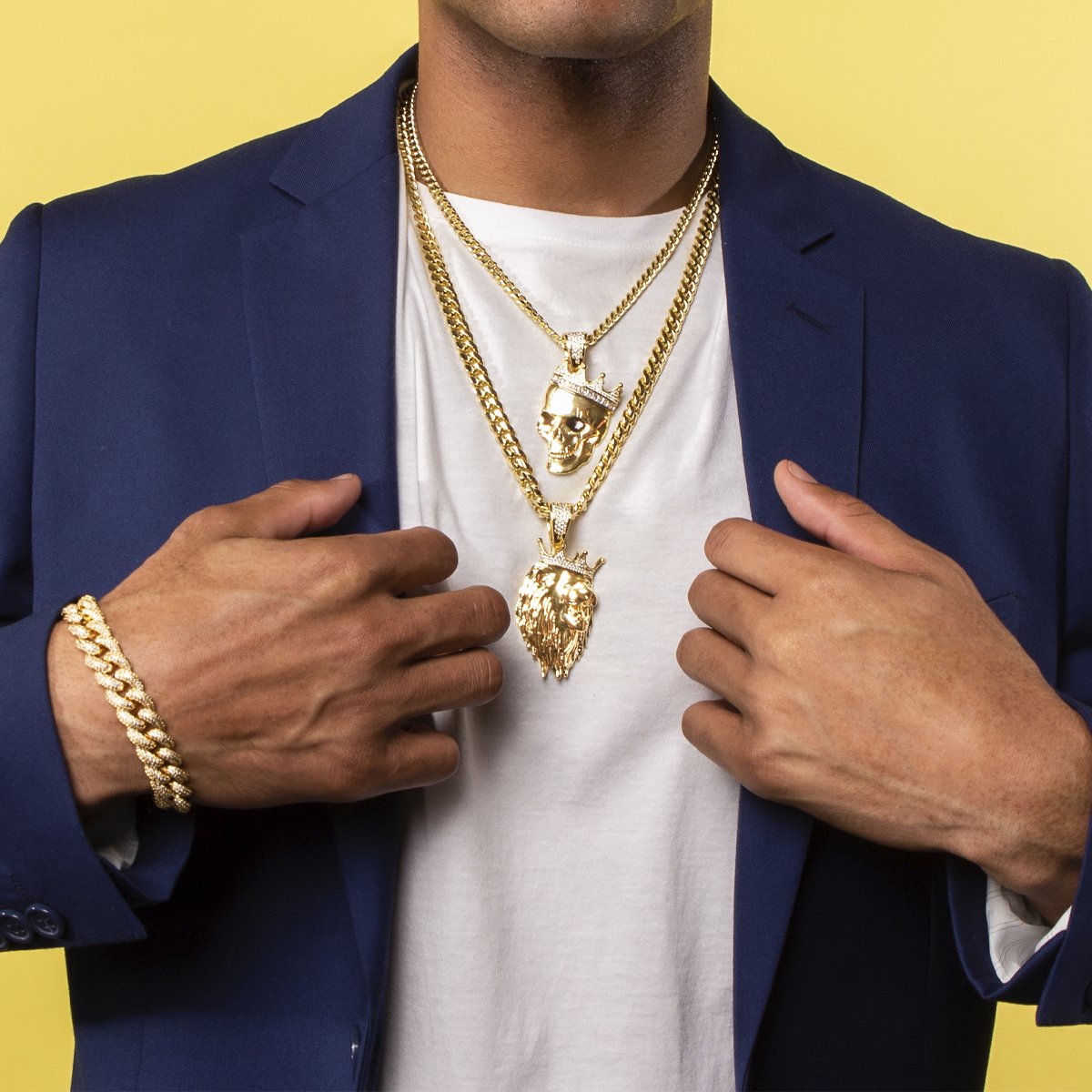 3D Boss Roaring Lion Necklace in by King Ice