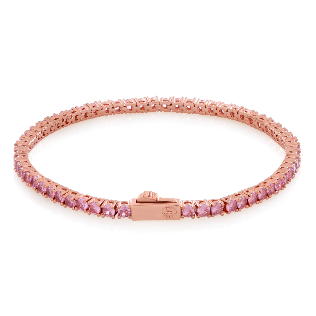 3mm Pink Tennis Bracelet in by King Ice