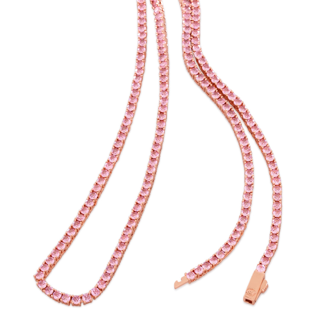 3mm Pink Tennis Chain in by King Ice