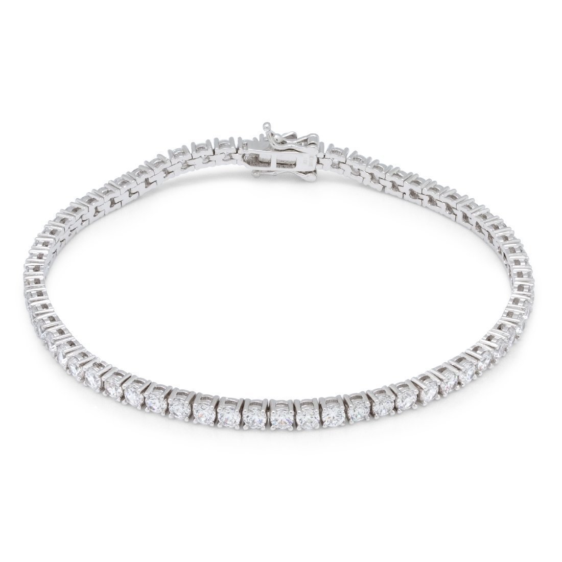 3mm Tennis Bracelet in Gold Plated / White Gold / 8" by King Ice