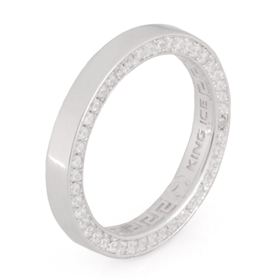 3mm Wedding Ring in Sterling Silver / White Gold / 6 by King Ice