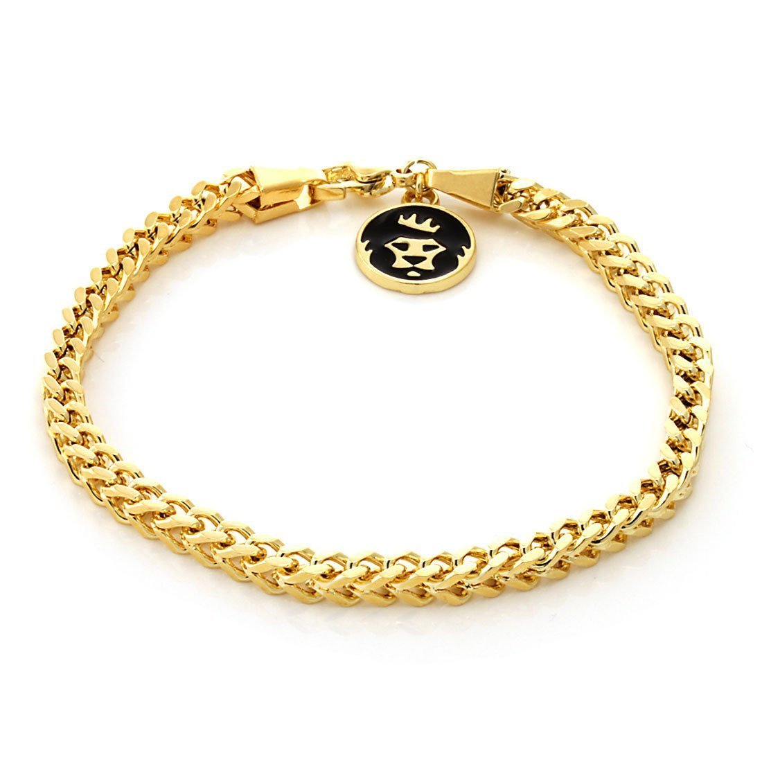 5mm Franco Bracelet in Gold Plated / 14K Gold / 7" by King Ice