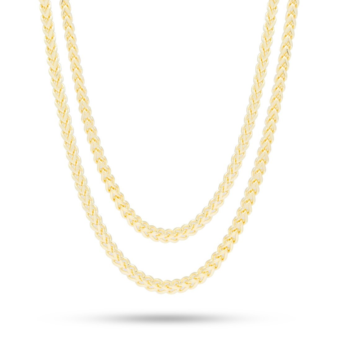 5mm Franco Chain Choker Set in Gold Plated / 14K Gold / 18"/20" by King Ice