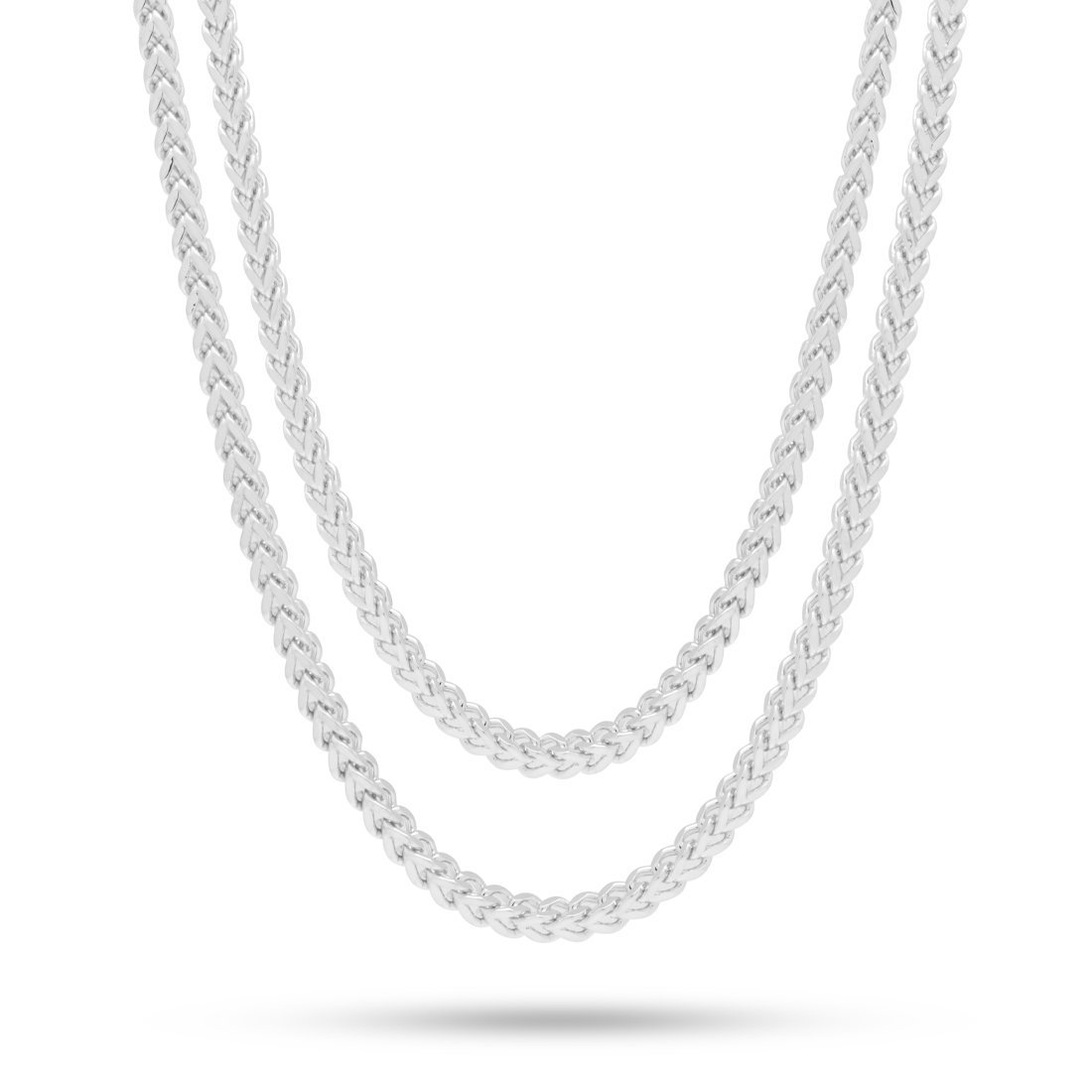 5mm Franco Chain Choker Set in Gold Plated / White Gold / 18"/20" by King Ice