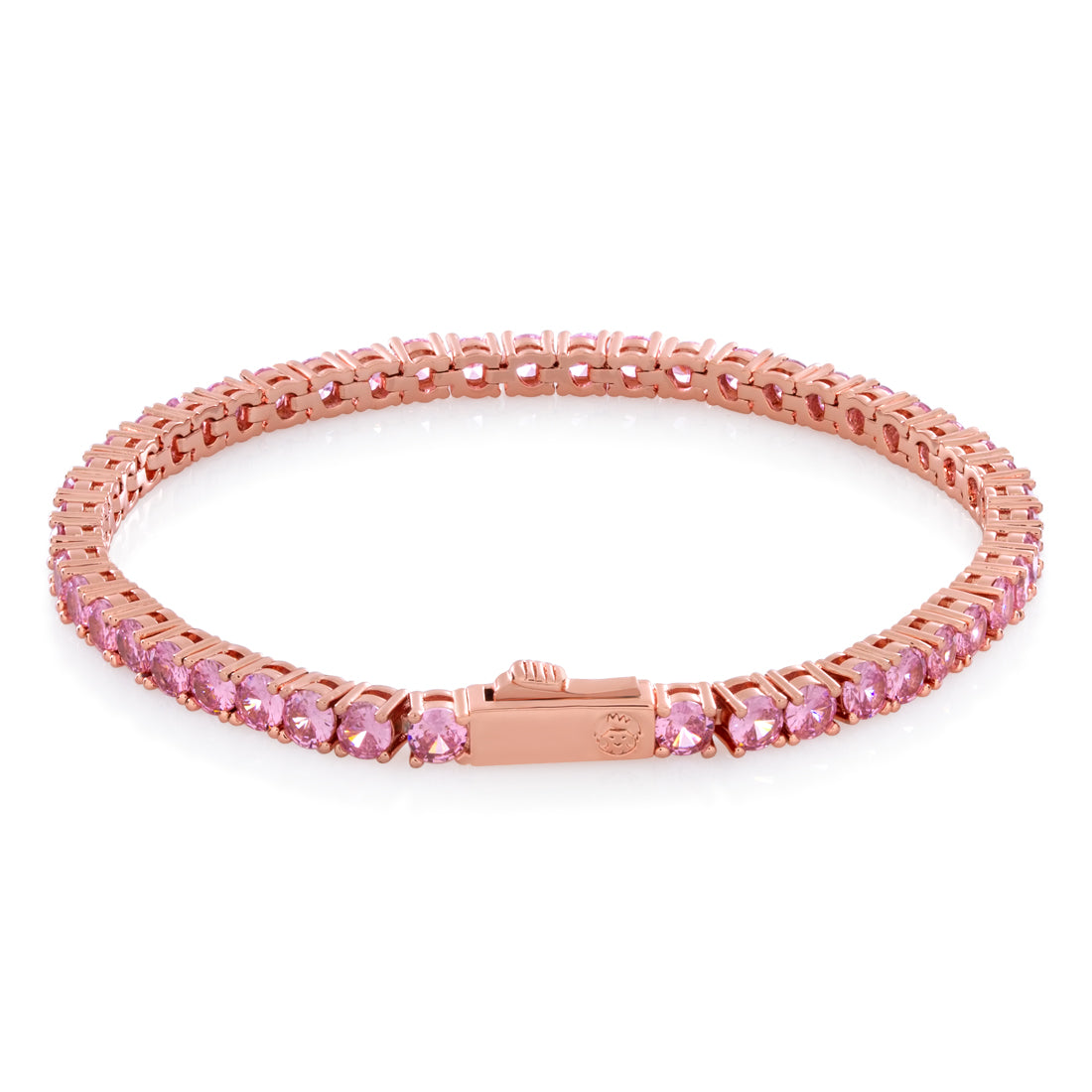 4mm Pink Tennis Bracelet in by King Ice