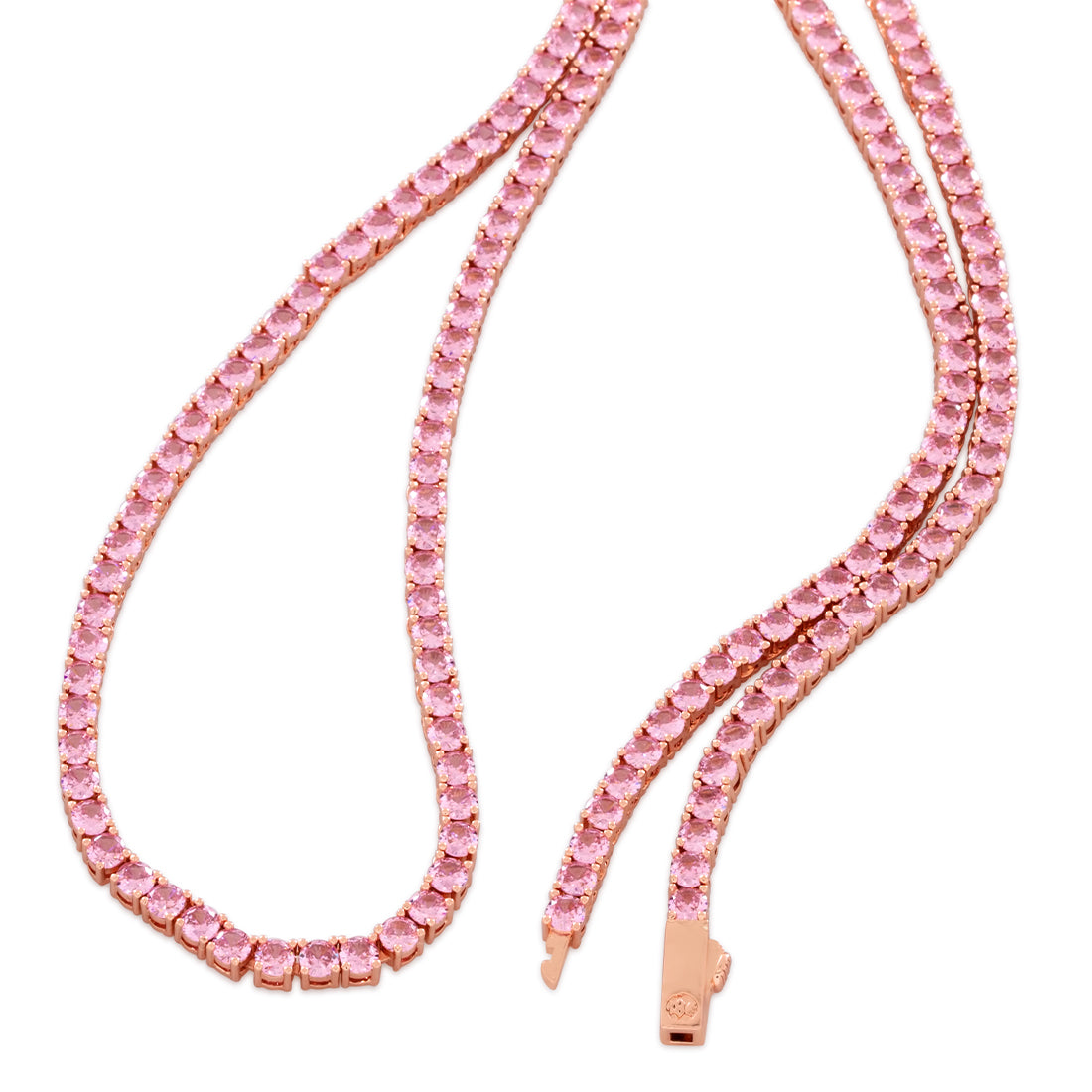 4mm Pink Tennis Chain in by King Ice