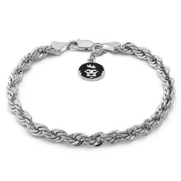 3mm Rope Bracelet in Gold Plated / White Gold / 7" by King Ice
