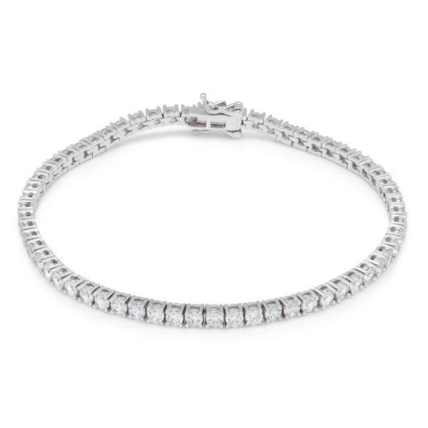 4mm Tennis Bracelet in Gold Plated / White Gold / 7" by King Ice