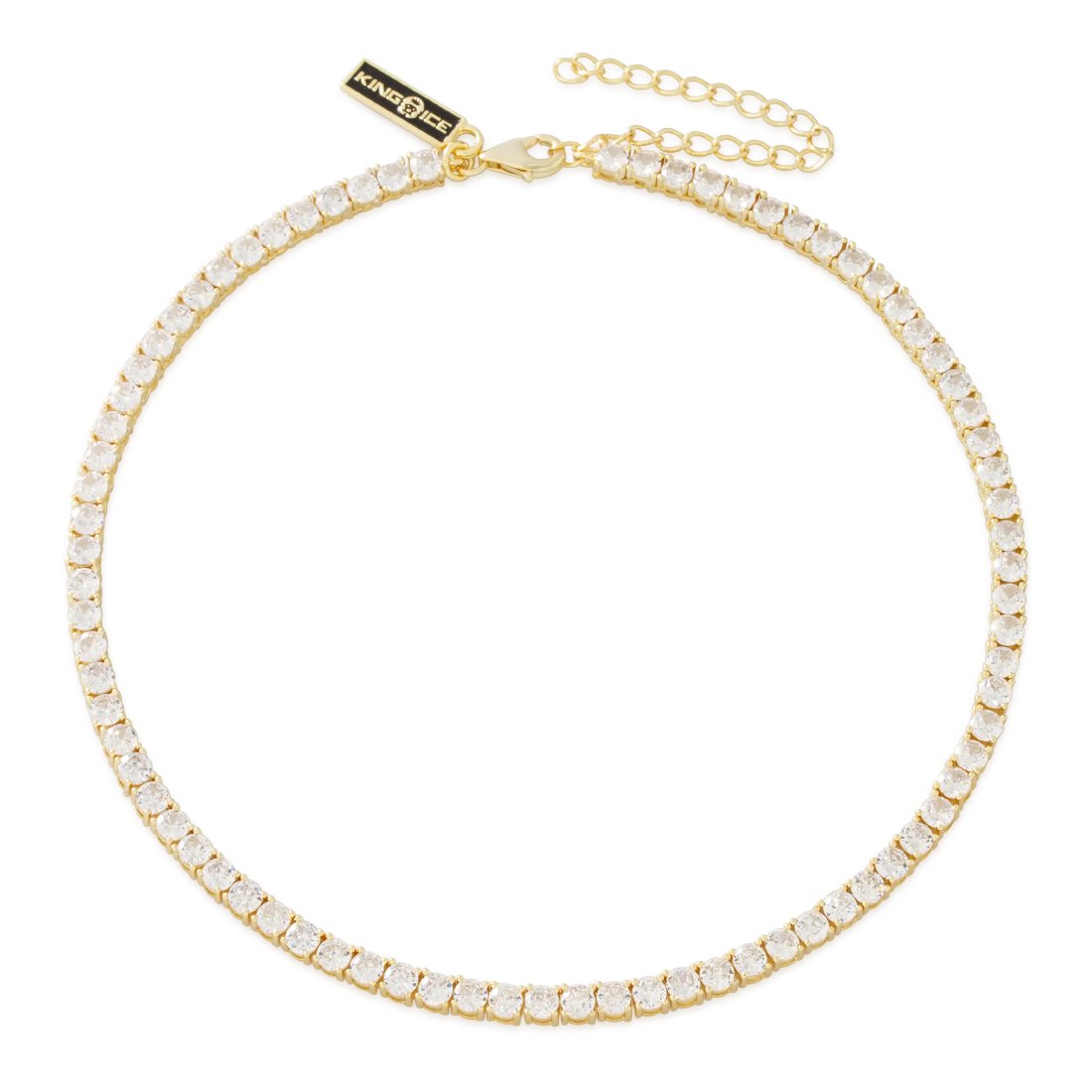 4mm Tennis Choker Chain in Gold Plated / 14K Gold / Adjustable by King Ice