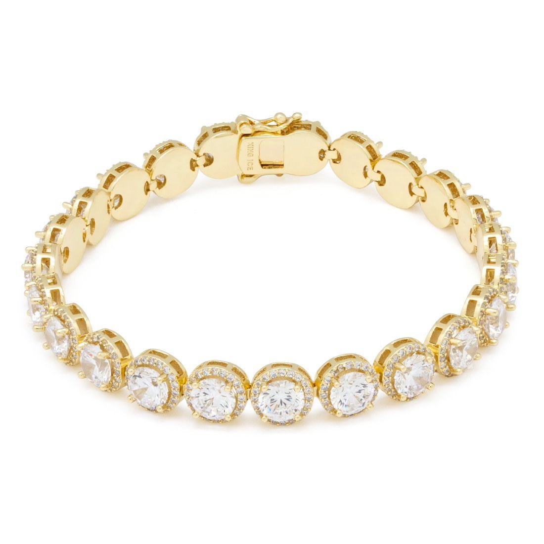 5mm Brilliant-Cut Tennis Bracelet in 14K Gold / 8" by King Ice