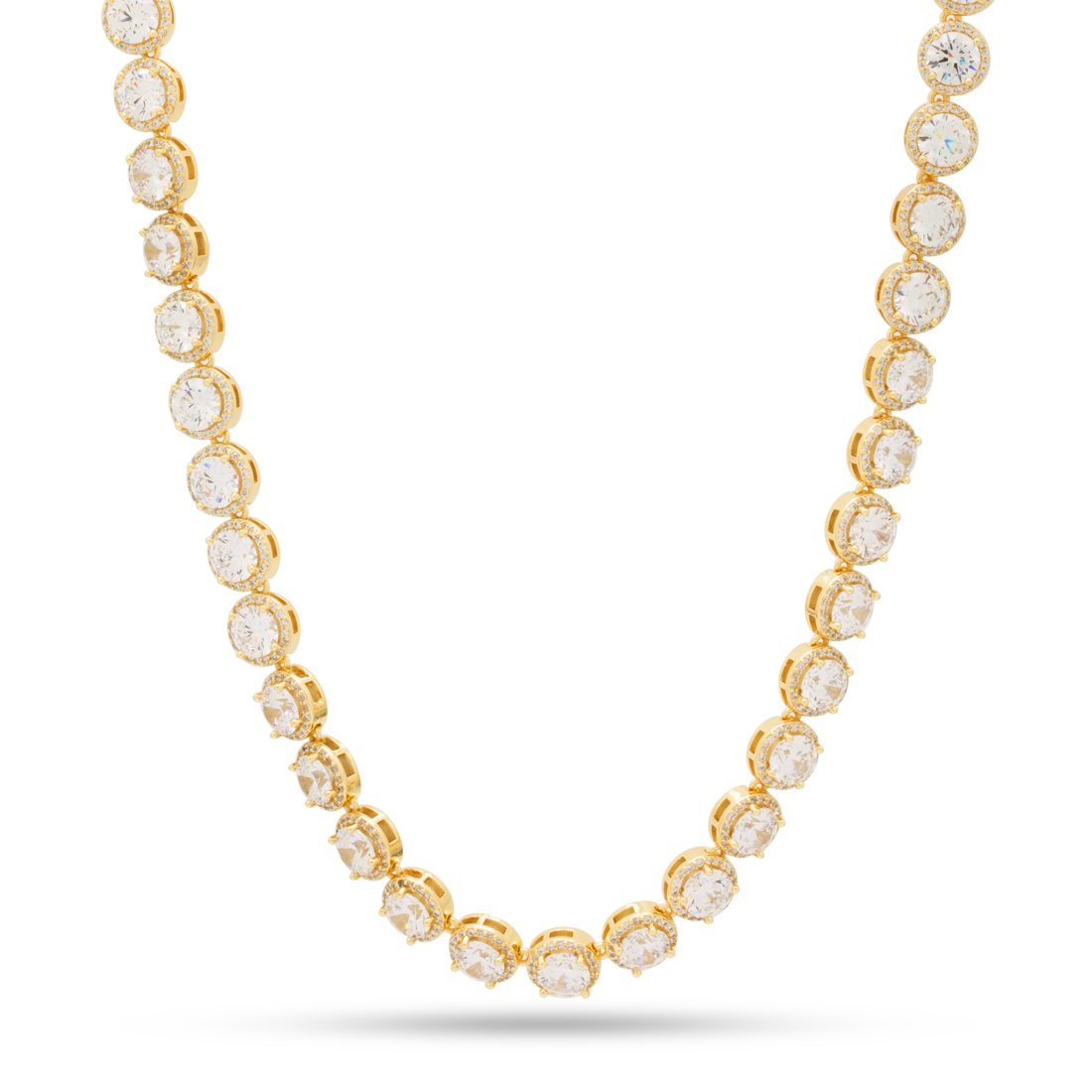 5mm Brilliant-Cut Tennis Chain in Gold Plated / 14K Gold / 18" by King Ice