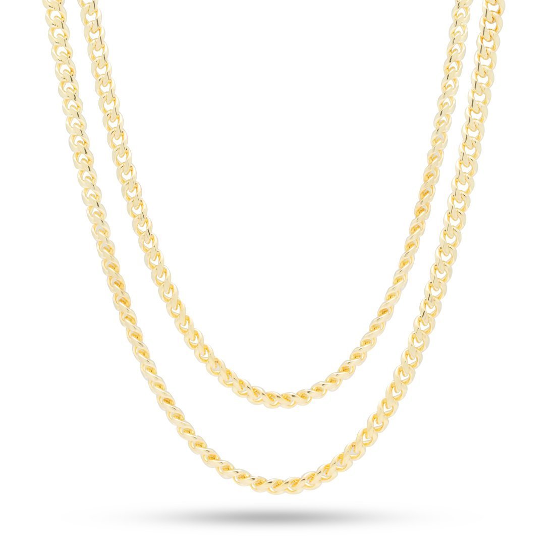 5mm Miami Cuban Link Chain Choker Set in Gold Plated / 14K Gold / 18"/20" by King Ice