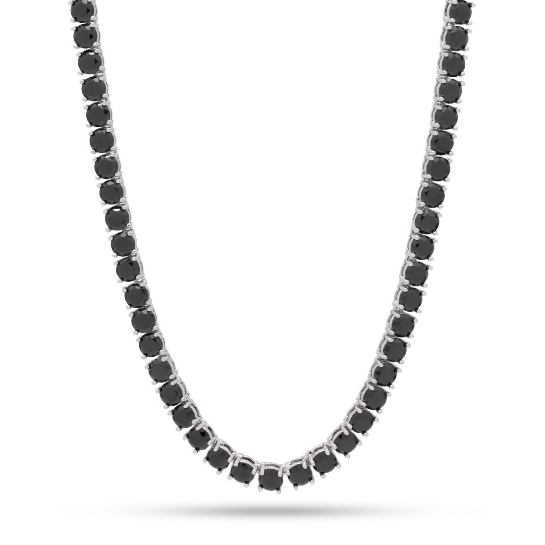 5mm Onyx Tennis Chain in Gold Plated / White Gold / 18" by King Ice