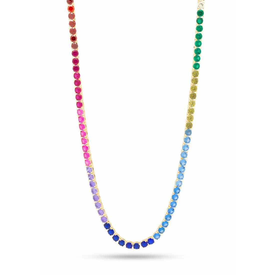 5mm Spectrum Tennis Chain in Gold Plated / 14K Gold / 18" by King Ice