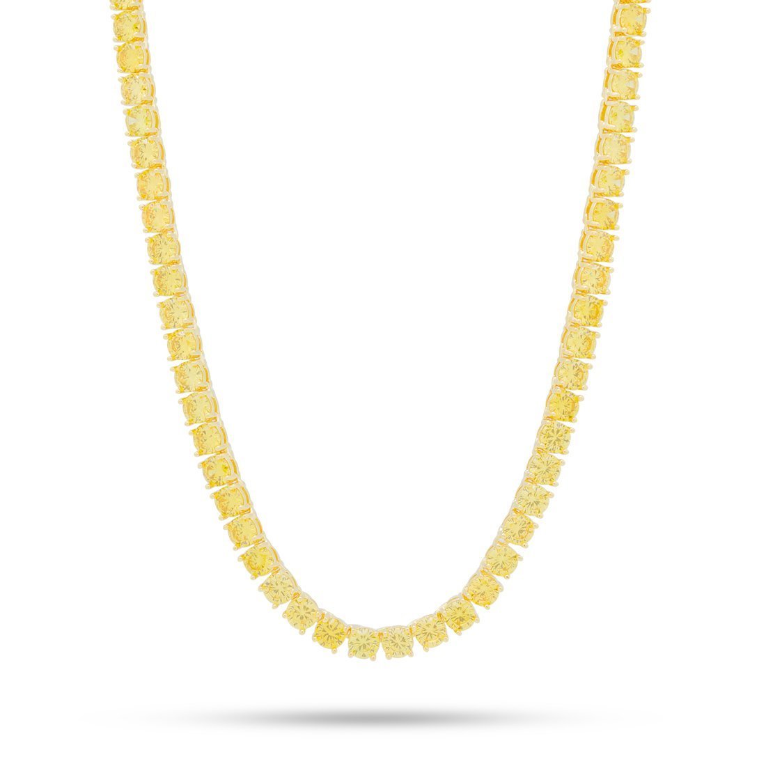 5mm Yellow Tennis Chain in Gold Plated / 14K Gold / 18" by King Ice