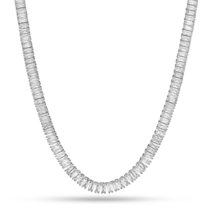 6mm Baguette Tennis Chain in Gold Plated / White Gold / 18" by King Ice