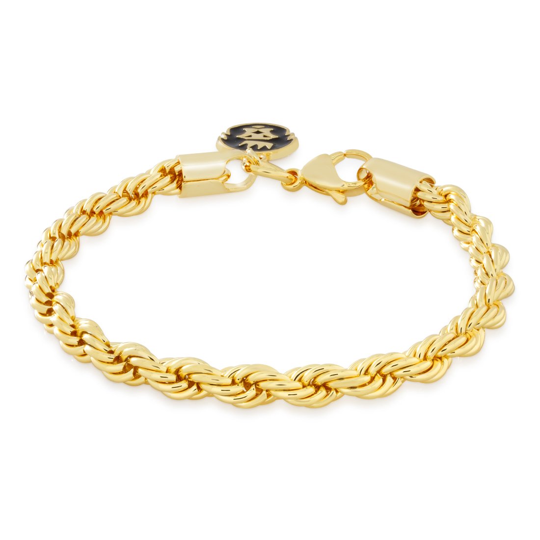 5mm Rope Bracelet in Gold Plated / 14K Gold / 7" by King Ice