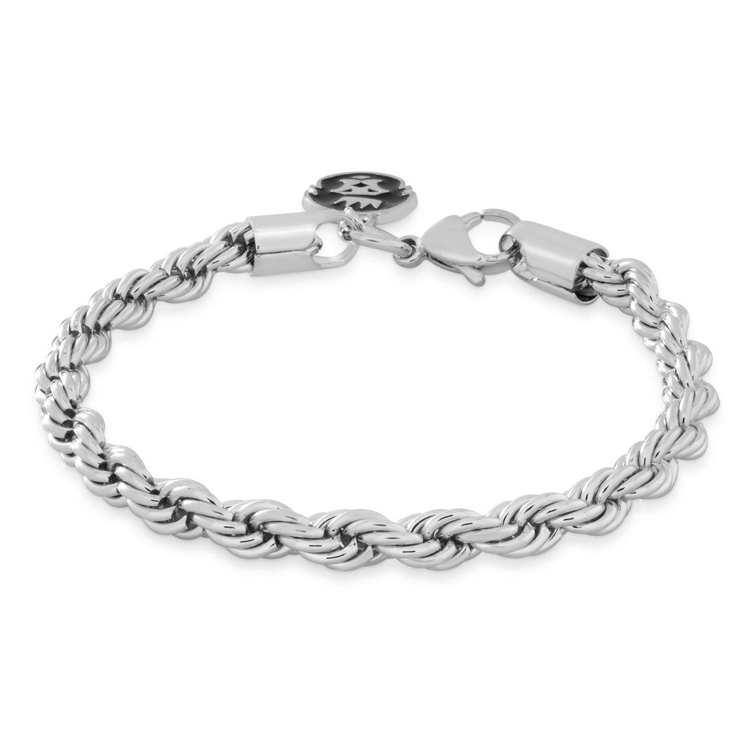 5mm Rope Bracelet in Gold Plated / White Gold / 7" by King Ice