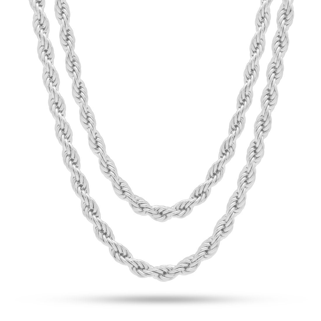 5mm Rope Chain Choker Set in Gold Plated / White Gold / 18"/20" by King Ice