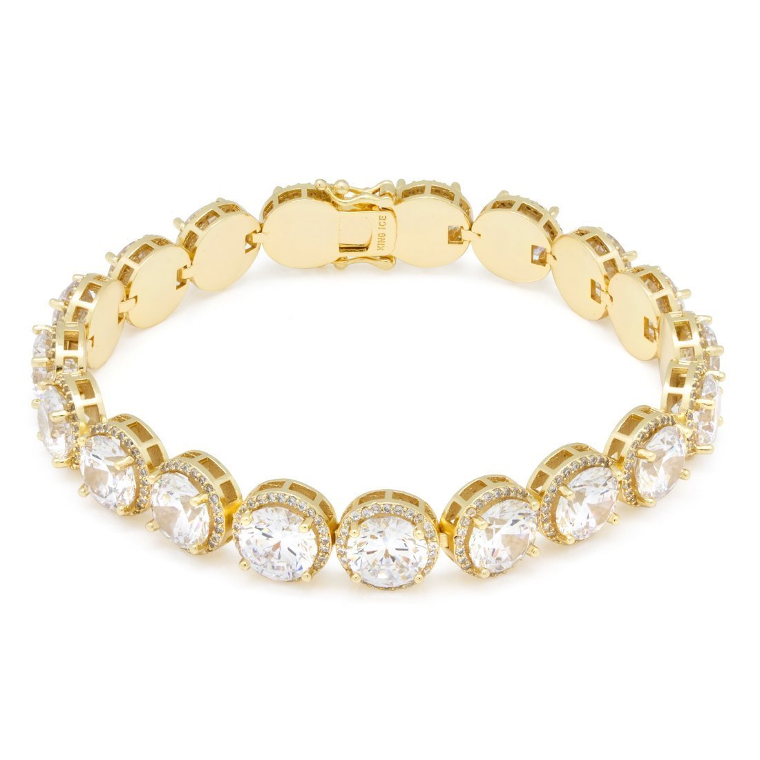 8mm Brillaint-Cut Tennis Bracelet in 14K Gold / 8" by King Ice