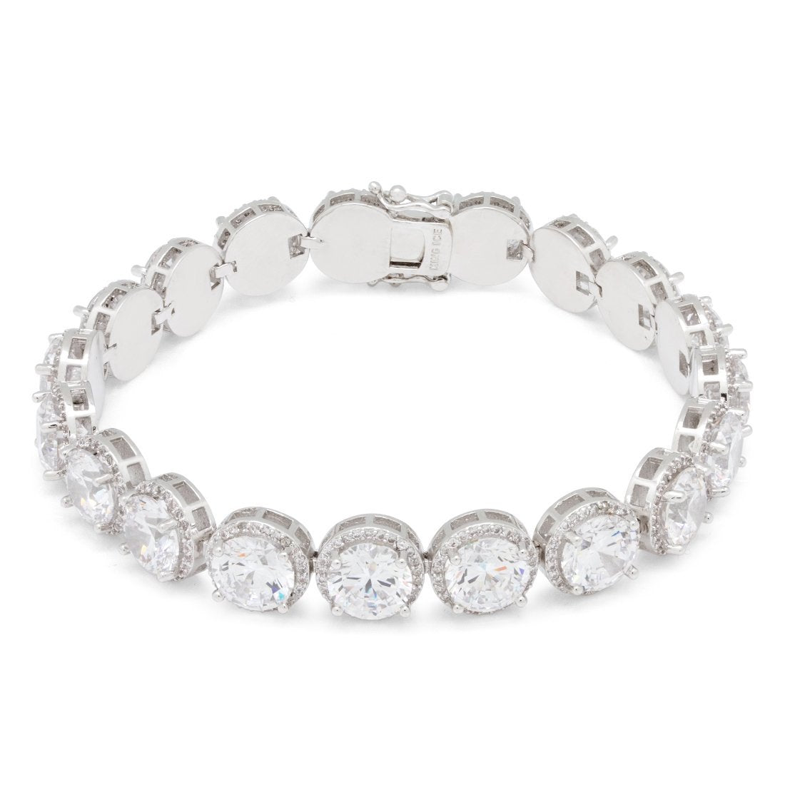 8mm Brillaint-Cut Tennis Bracelet in White Gold / 8" by King Ice