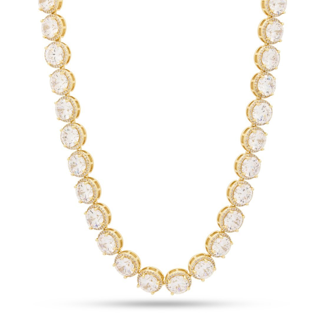 8mm Bezel-Set Tennis Chain in Gold Plated / 14K Gold / 18" by King Ice