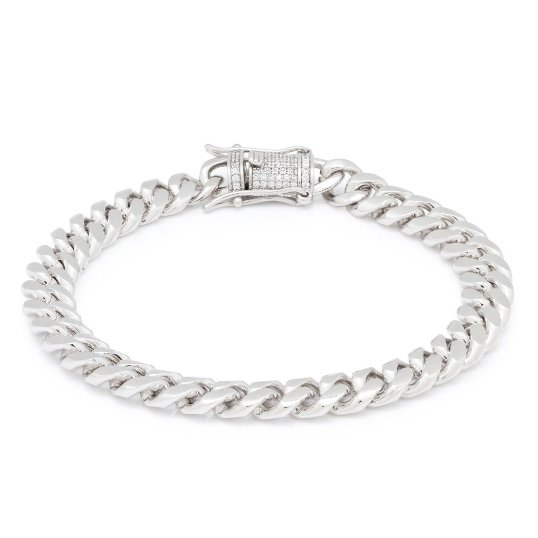 8mm Miami Cuban Link Bracelet in Gold Plated / White Gold / 8" by King Ice