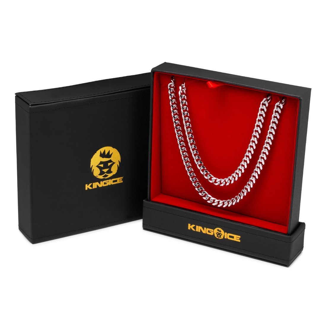 8mm Miami Cuban Link Chain Choker Set in by King Ice