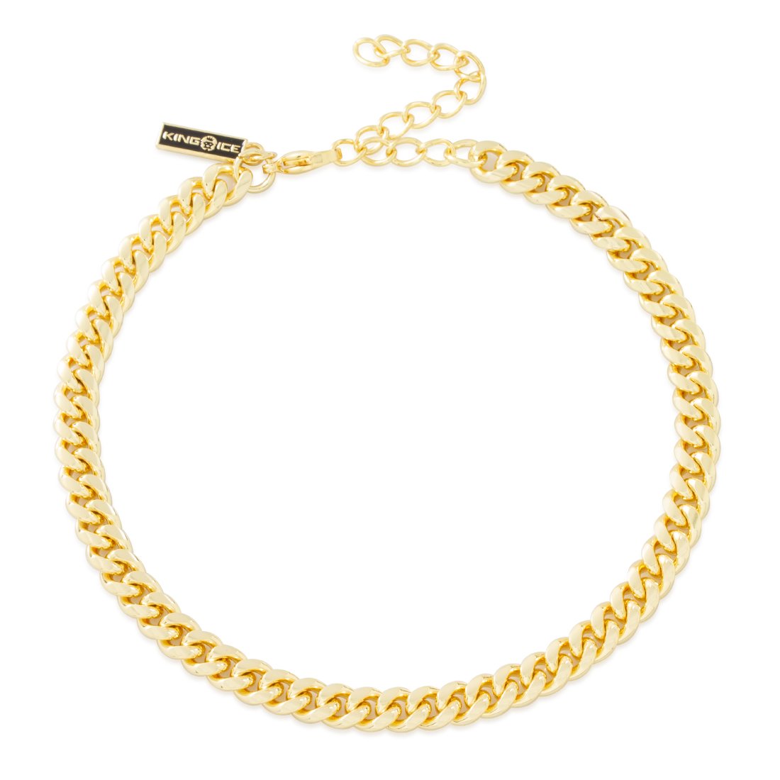 8mm Miami Cuban Link Choker Chain in Gold Plated / 14K Gold / Adjustable by King Ice