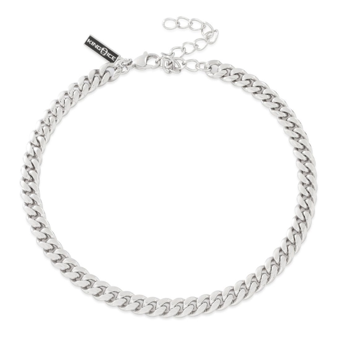 8mm Miami Cuban Link Choker Chain in Gold Plated / White Gold / Adjustable by King Ice