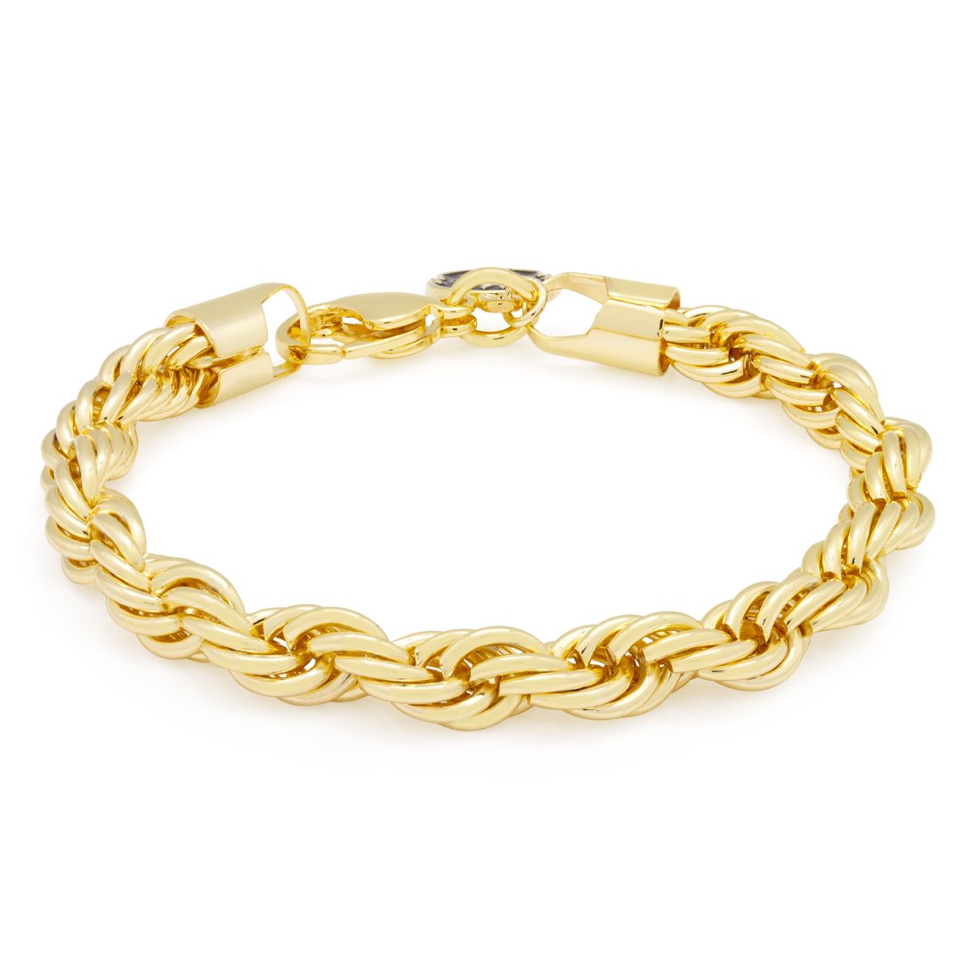 8mm Rope Bracelet in Gold Plated / 14K Gold / 7" by King Ice