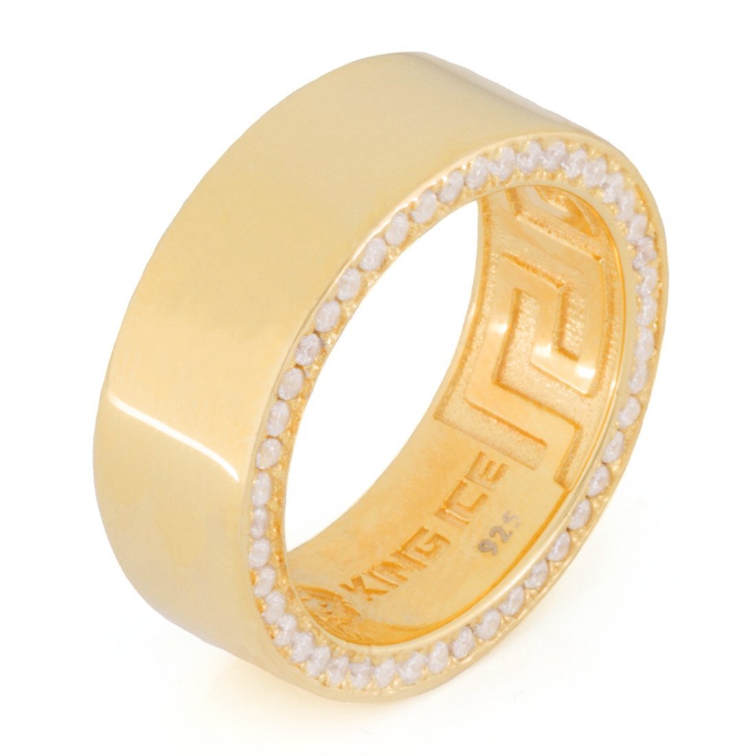 8mm Wedding Ring in Sterling Silver / 14K Vermeil / 7 by King Ice