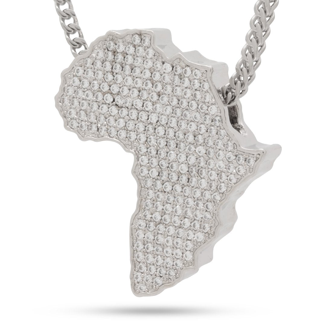 Africa Necklace in White Gold / 1.6" by King Ice
