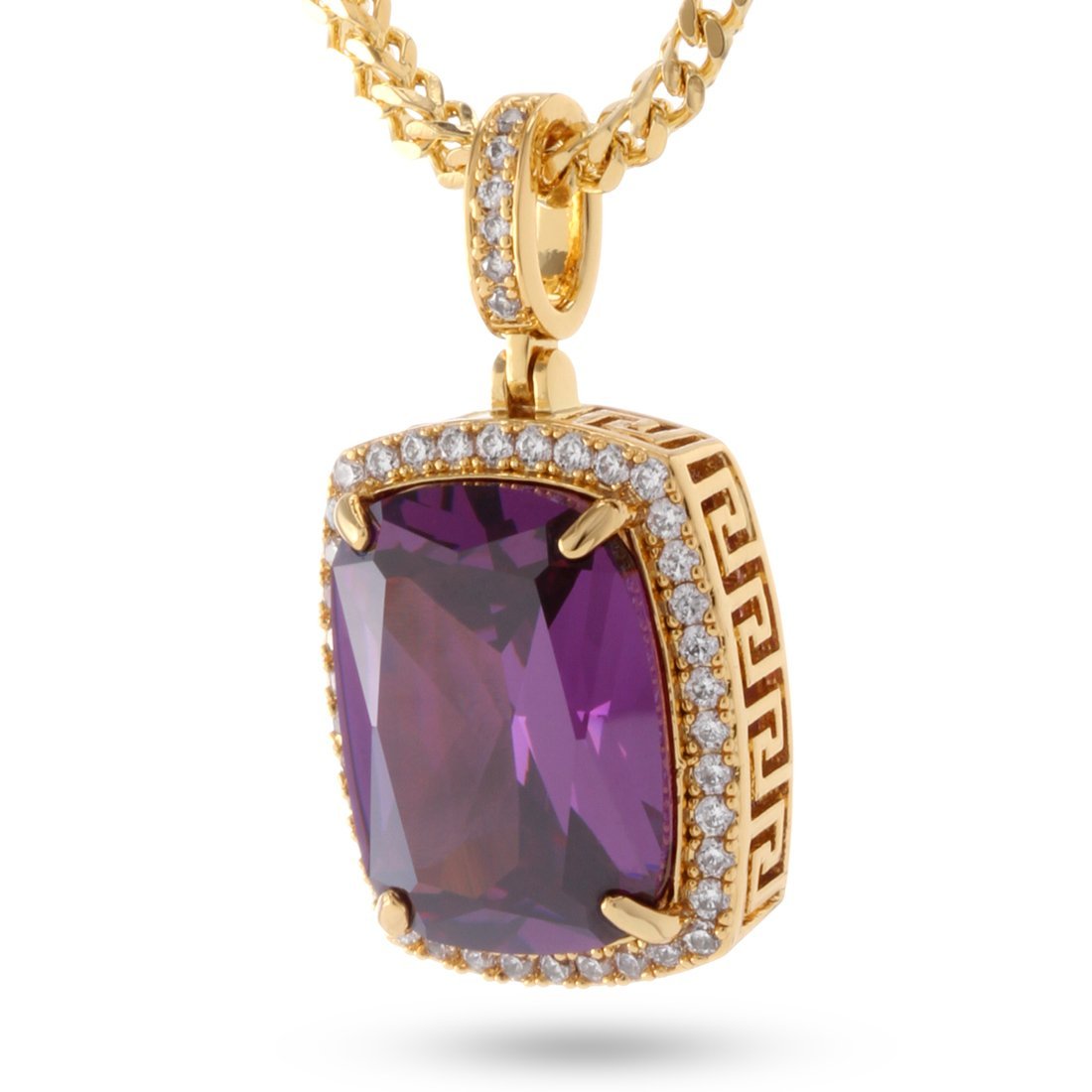 Amethyst Crown Julz Necklace in 14K Gold / 1.5" by King Ice