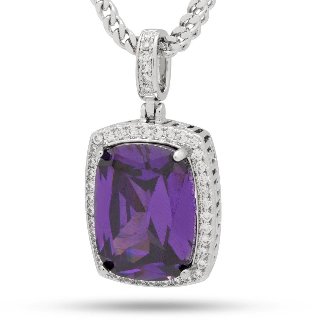 Amethyst Crown Julz Necklace in White Gold / 1.5" by King Ice