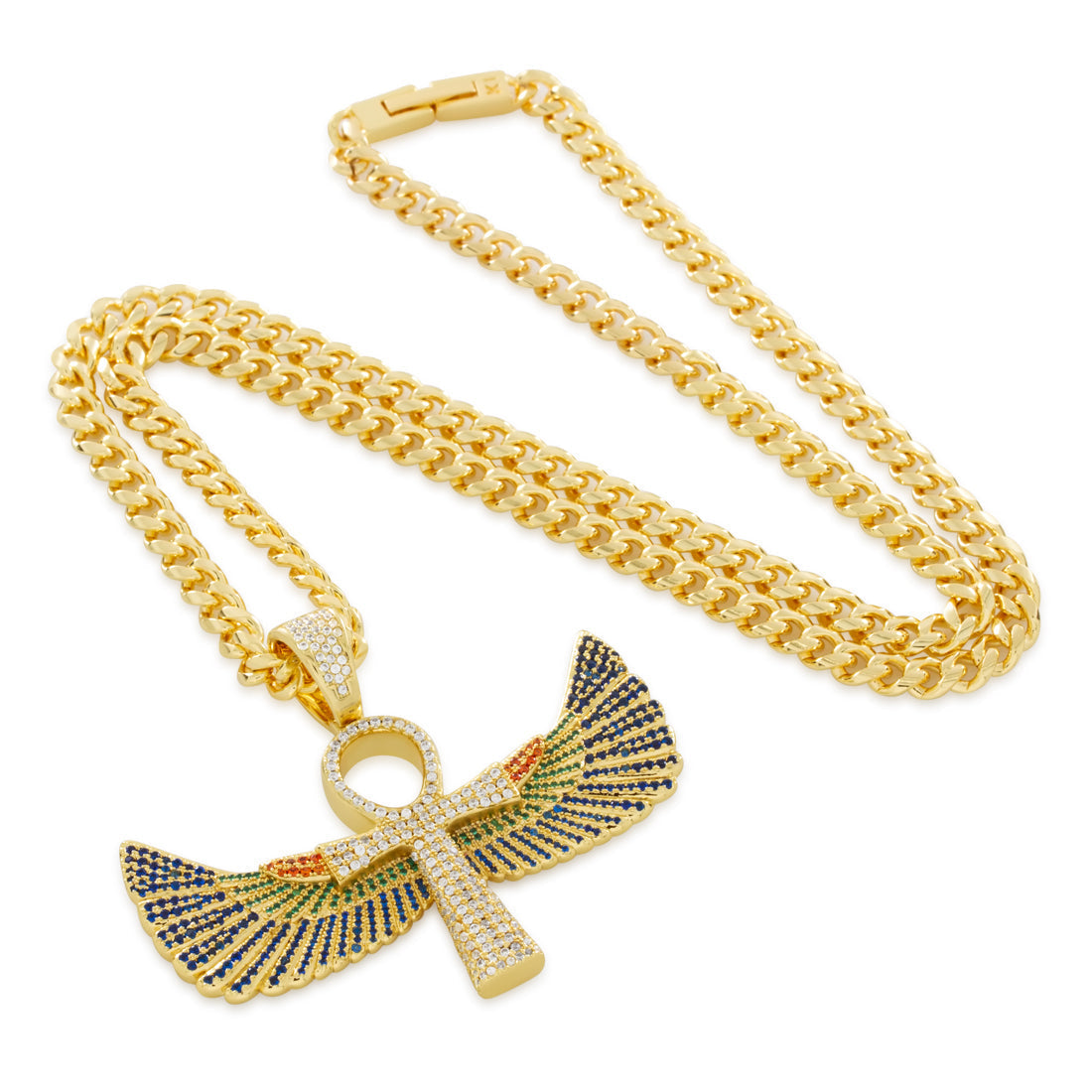 Ankh of Isis Necklace in 14K Gold / 1.9" by King Ice