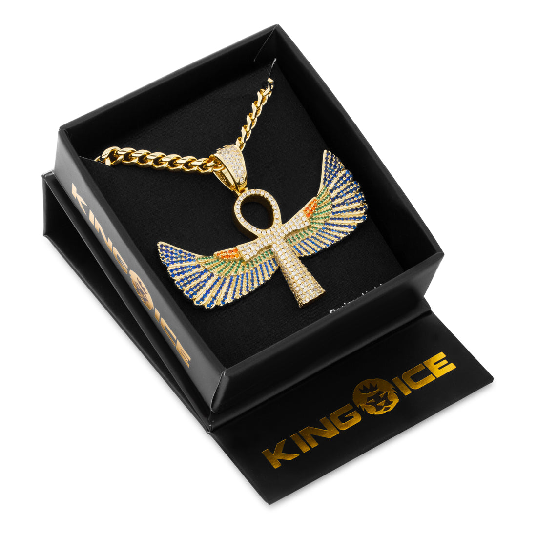 Ankh of Isis Necklace in 14K Gold / 1.9" by King Ice