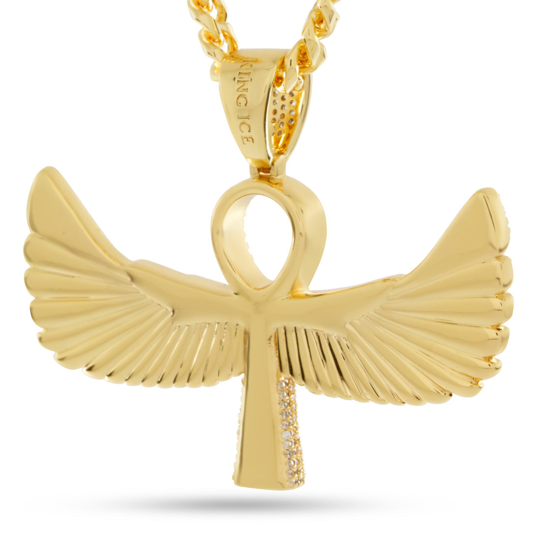 Ankh of Isis Necklace in 14K Gold / 1.9" by King Ice