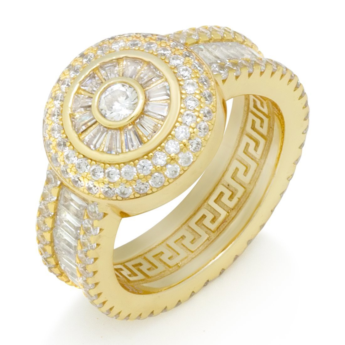 Baguette-Cut Cluster Ring in Sterling Silver / 14K Vermeil / 7 by King Ice