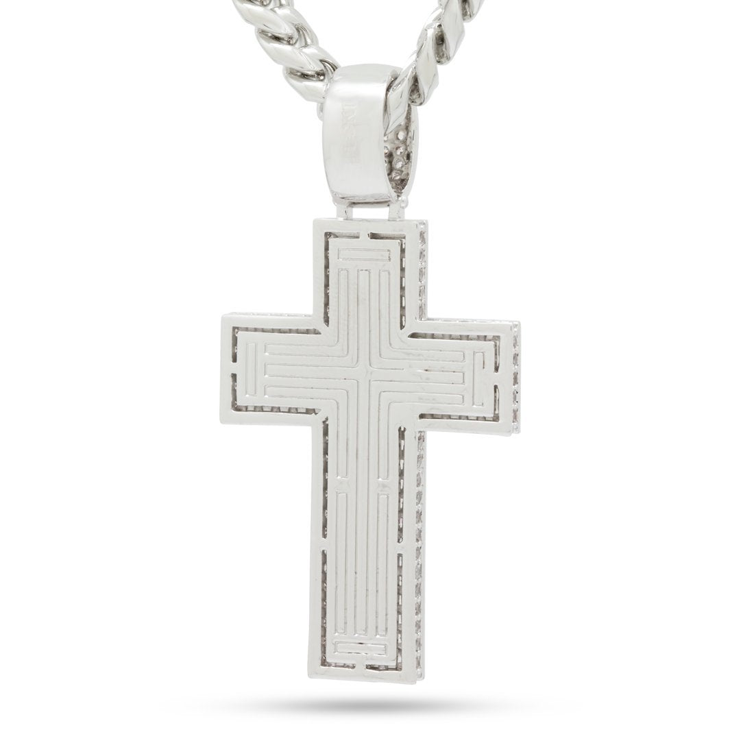 Baguette Cut Cross Necklace in by King Ice
