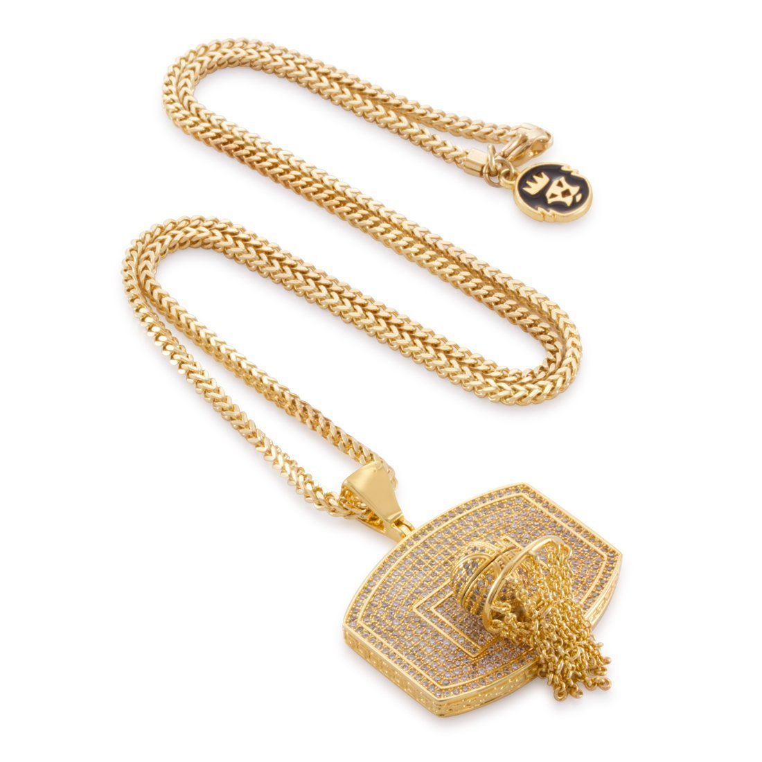 Basketball Necklace in 14K Gold / 1.3" by King Ice